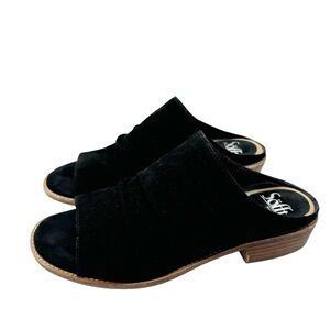 Sofft Women's Netta SF0048221 Slides Sandals Black Suede Size 8 US